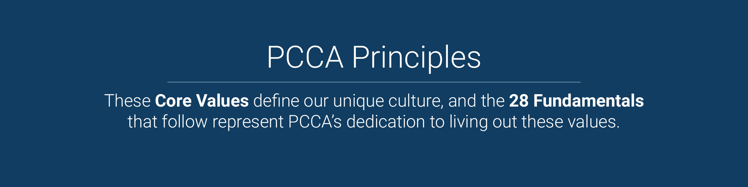PCCA Principles Core Values